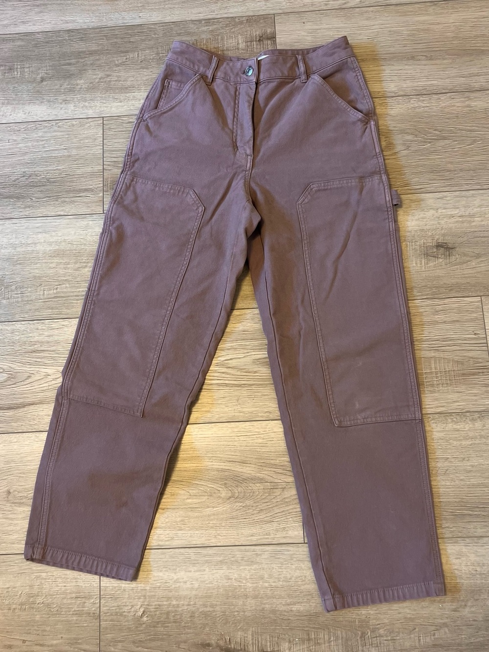 Wilfred Free Aritzia Mauve Brown Straight Leg Cargo Utility Pants, US Women’s 2
